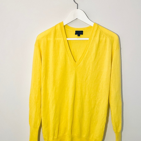 J Crew Featherweight Cashmere Sweater: Sweet Lemon - Picture 2 of 4